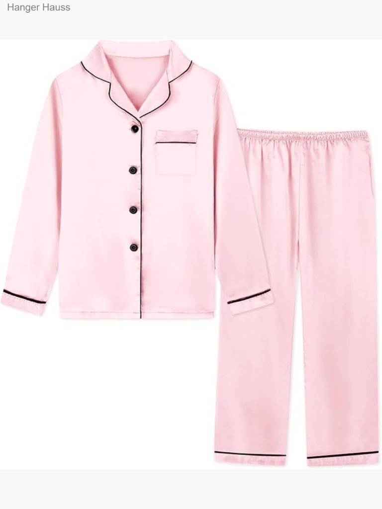 Satin Pajama Set With Notch Collar And Button Front